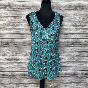 Banana Republic Factory Blue/Green Print Blouse-M